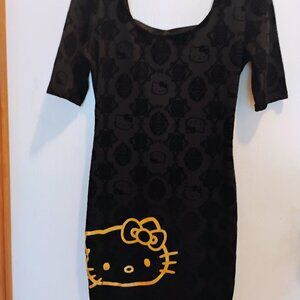 Hello Kitty velvet textured holiday dress